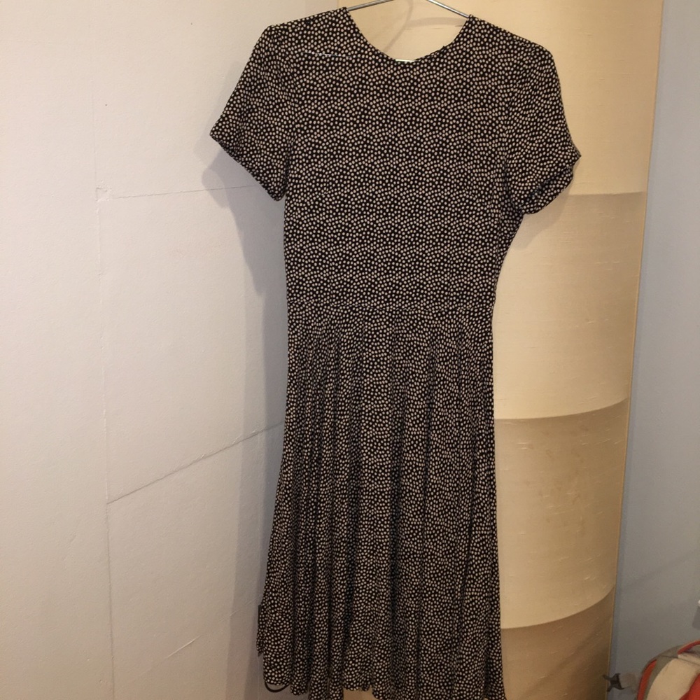 Black w/ White Polka Dots Midi Dress